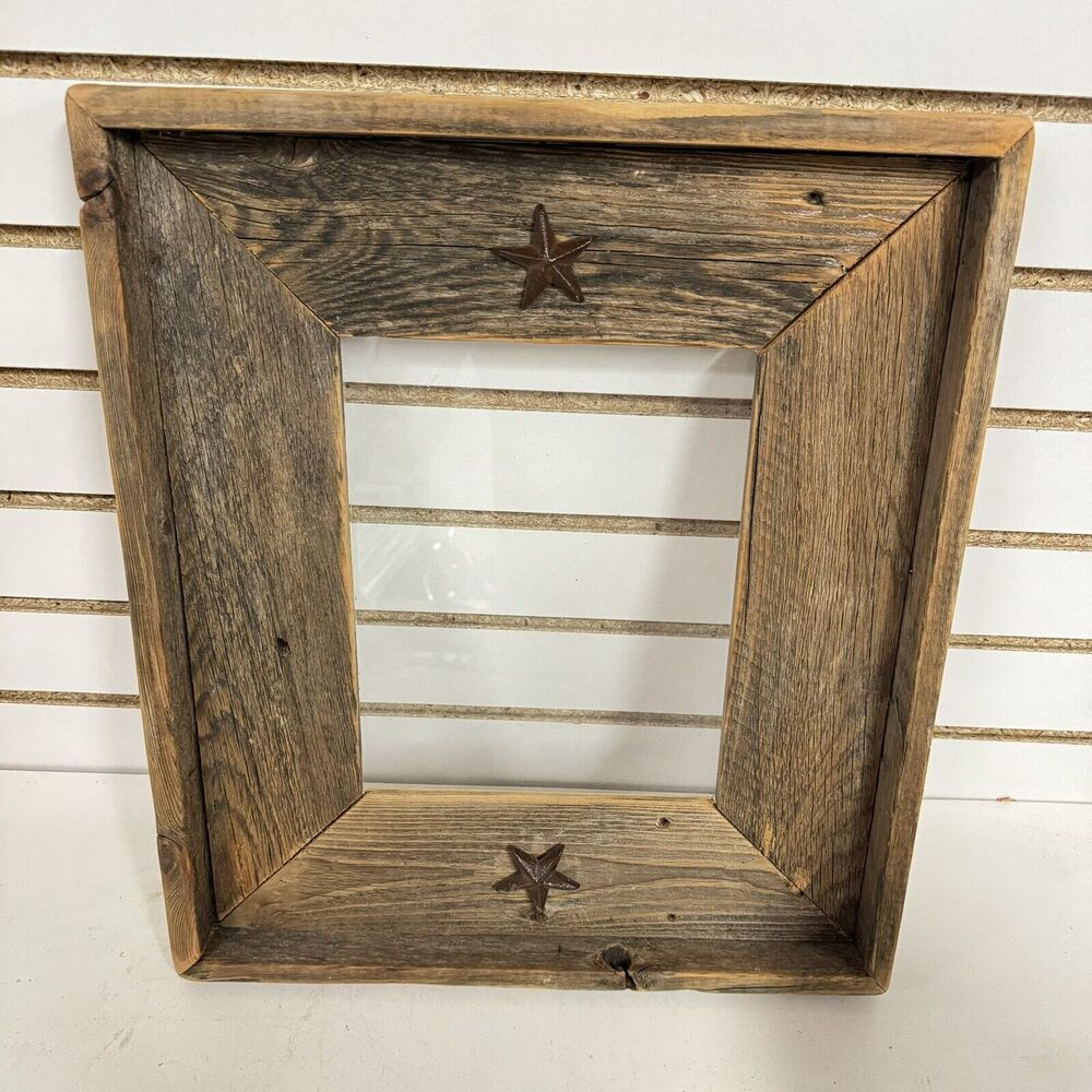 Rustic Wood Picture Frame with Metal Stars Home Decor 8x10 Farmhouse Texas HLBN